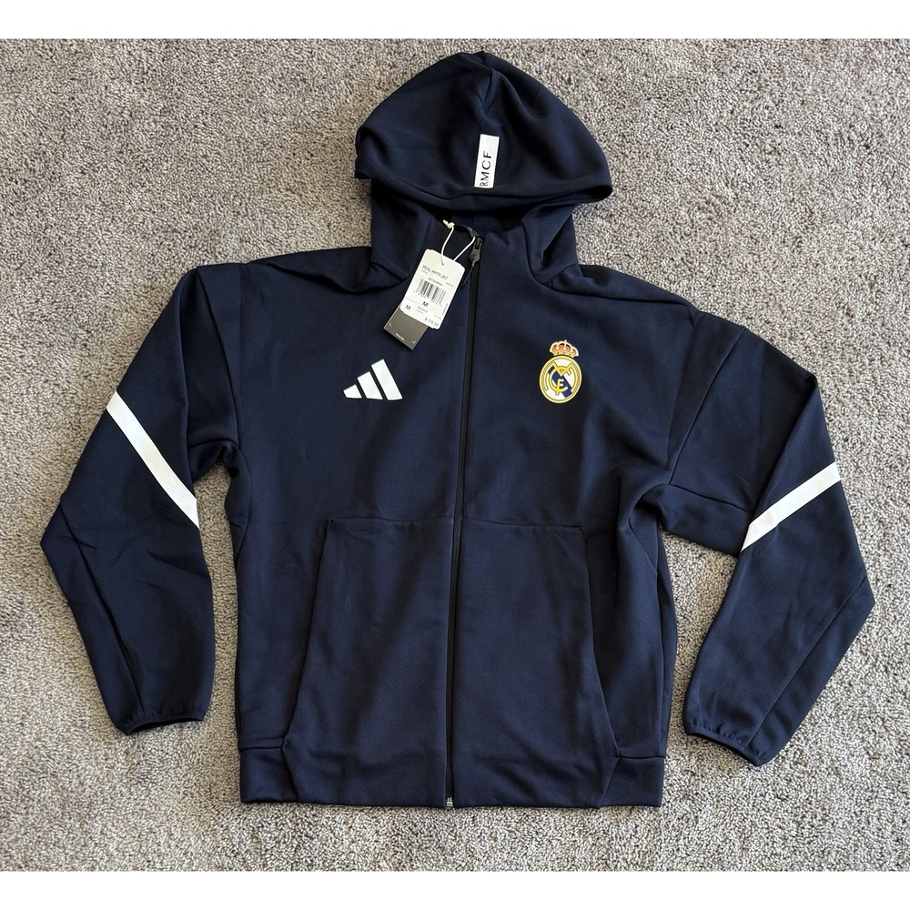 Adidas Real Madrid Z.N.E. Anthem Jacket Hoodie Sweatshirt Blue KC3739 Mens M